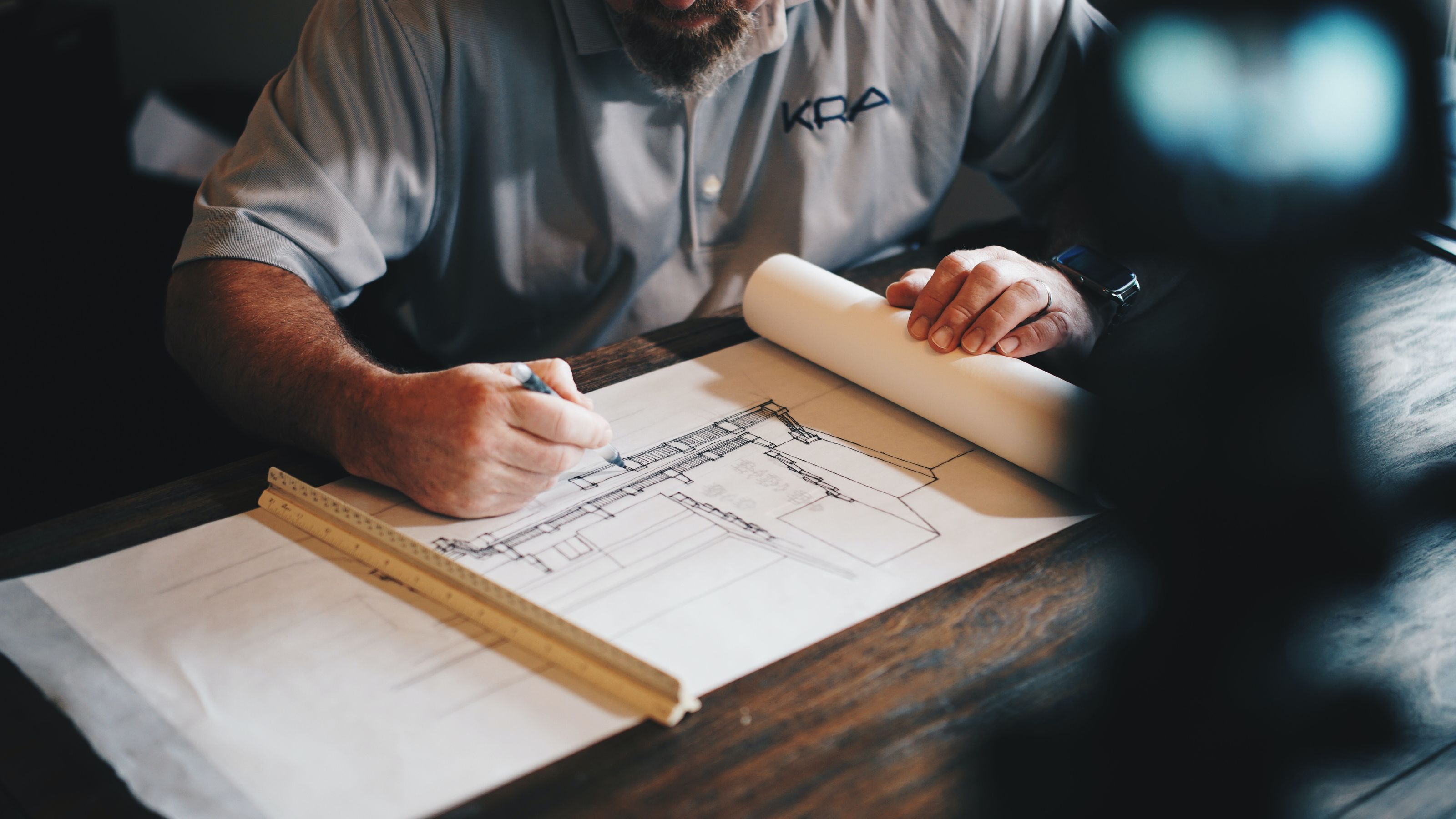 architect working on drawings